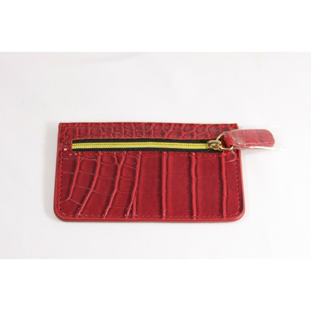 B-low The Belt Red Croc Embossed Card Case Zippered Wallet BTB-FA-006 New